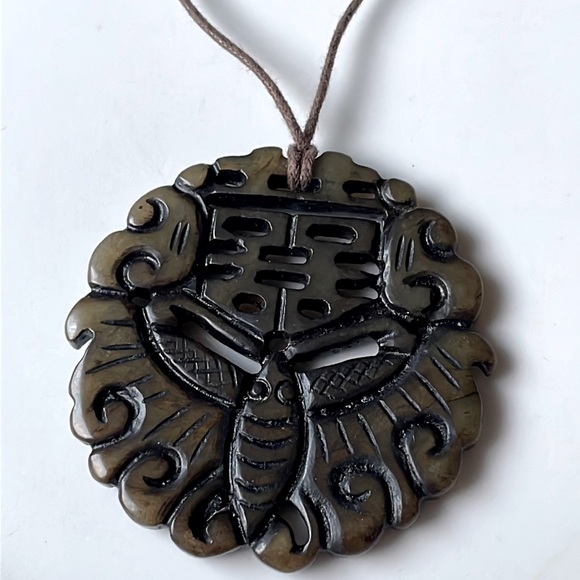 Vintage Chinese Jade pendant necklace - Picture 1 of 4